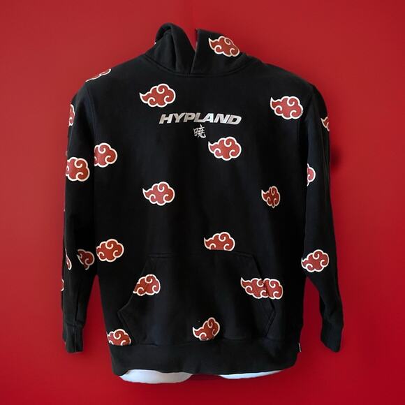 NARUTO x Hypland Size M Hoodie Sweatshirt Shippuden Akatsuki Clouds 46"ch 26"L - Picture 1 of 8